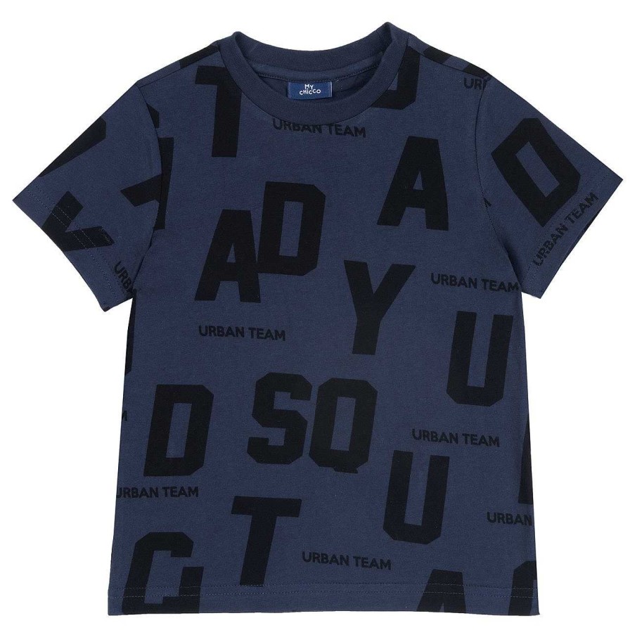 CHICCO T-Shirt De Algod O Sustent Vel Com Manga Curta E Padr O All-Over Wholesale