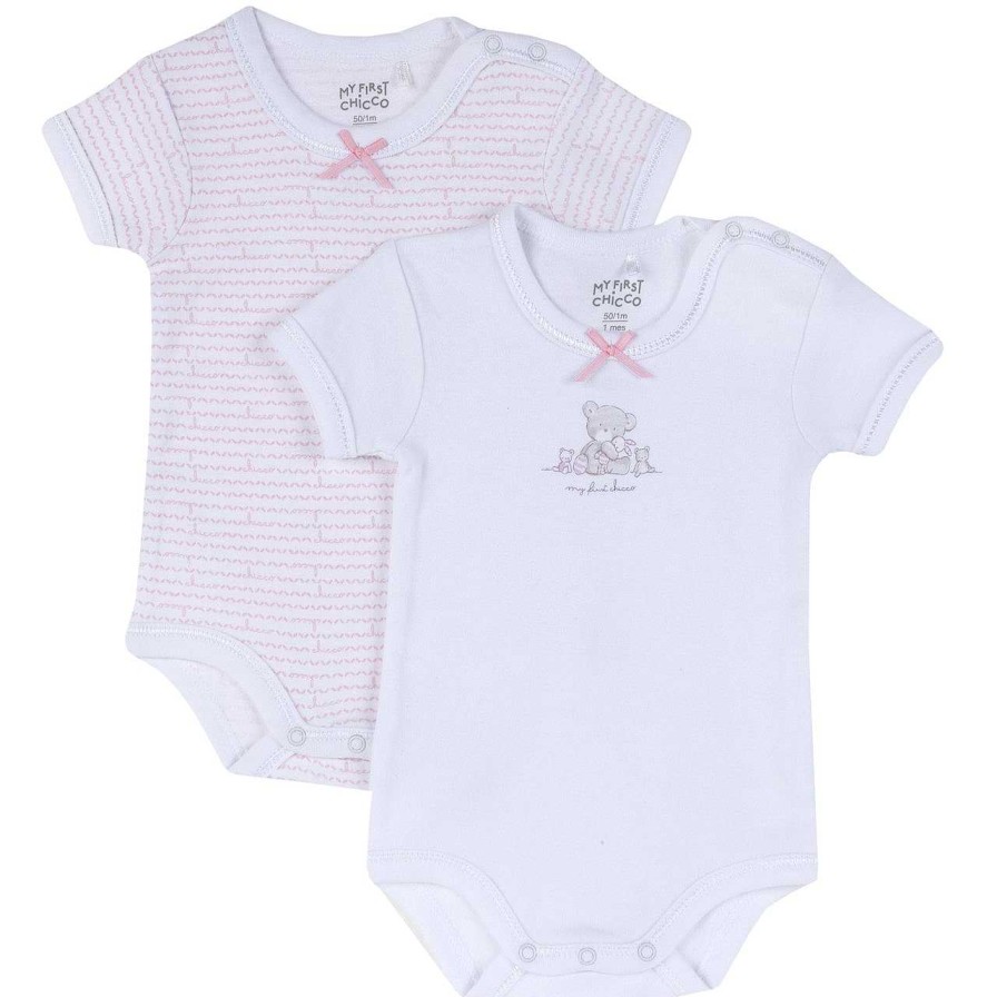 CHICCO Conjunto Body Interior Branco / Rosa New