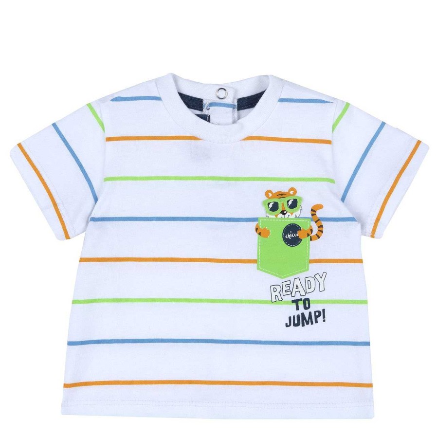 CHICCO T-Shirt Riscas E Estampagem De Tigre - Algod O Sustent Vel Wholesale