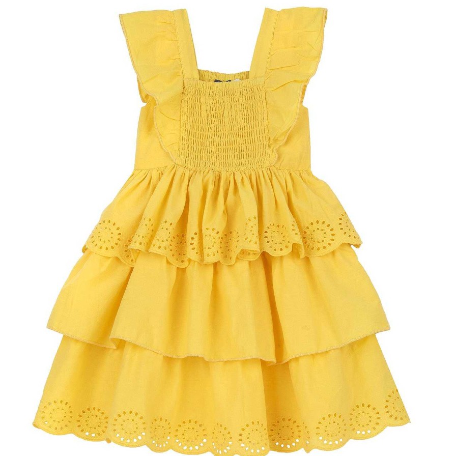 CHICCO Vestido Sem Mangas Com Folhos Bordados New