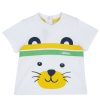 CHICCO T-Shirt Com Estampagem Esportiva - Algod O Sustent Vel Branco New