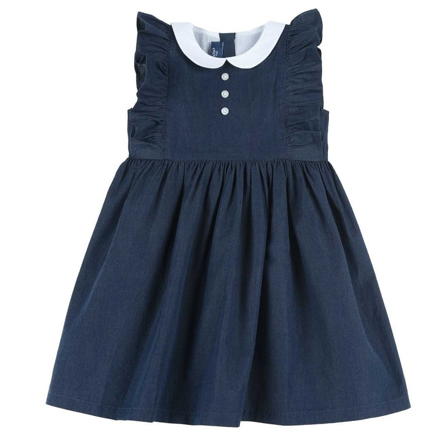 CHICCO Vestido Com Gola E Folhos Wholesale