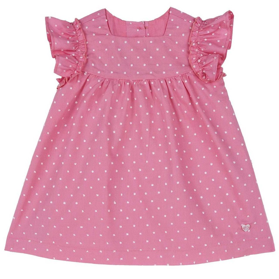 CHICCO Vestido Com Manga Curta E Estampagem De Bolinhas Clearance