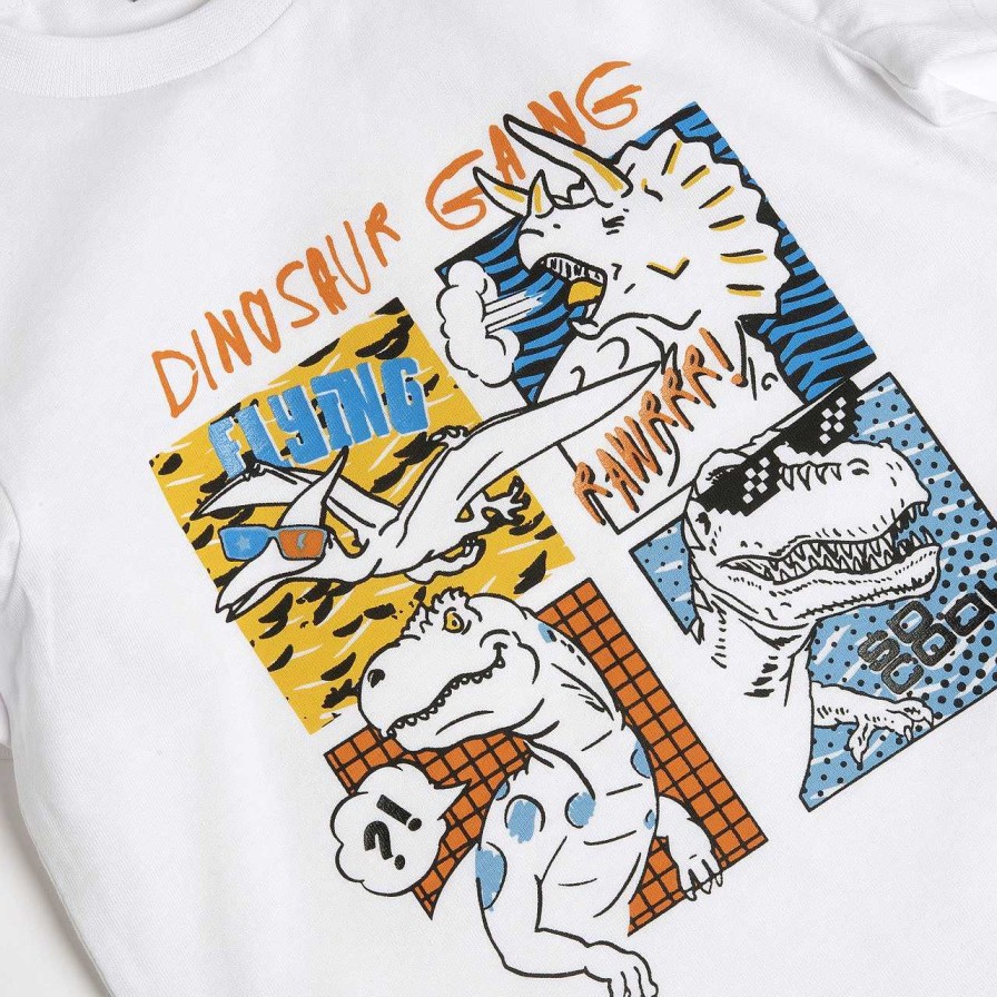 CHICCO T-Shirt Manga Curta Com Dinossauro New