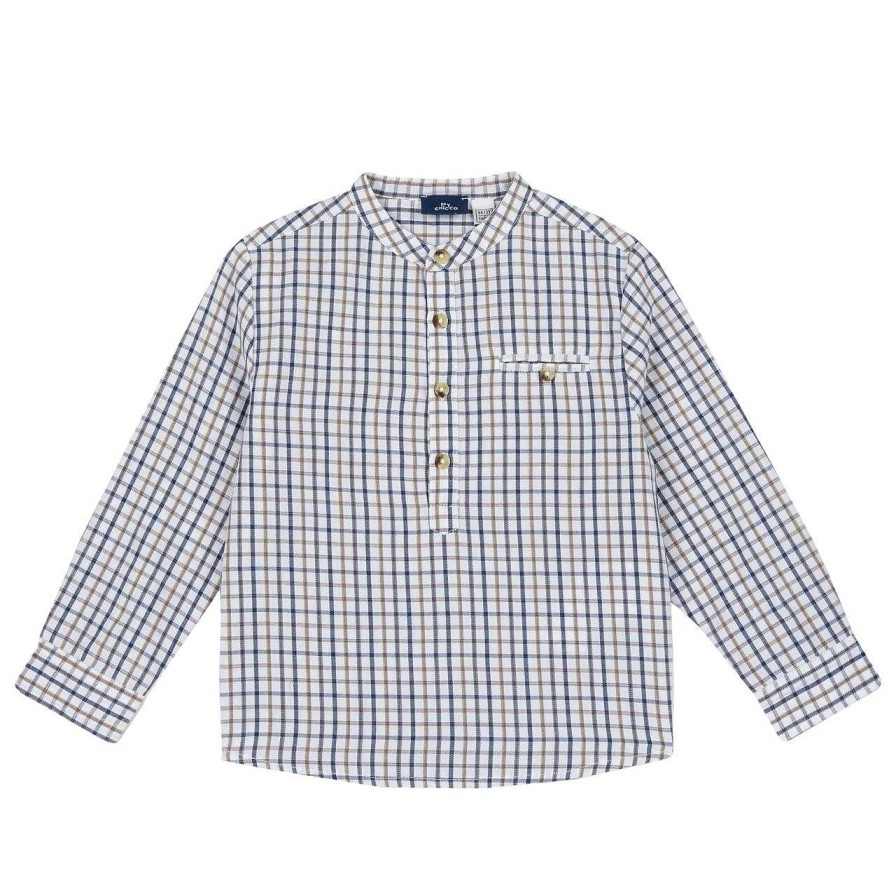 CHICCO Camisa De Flanela Com Colarinho De Tangerina Clearance