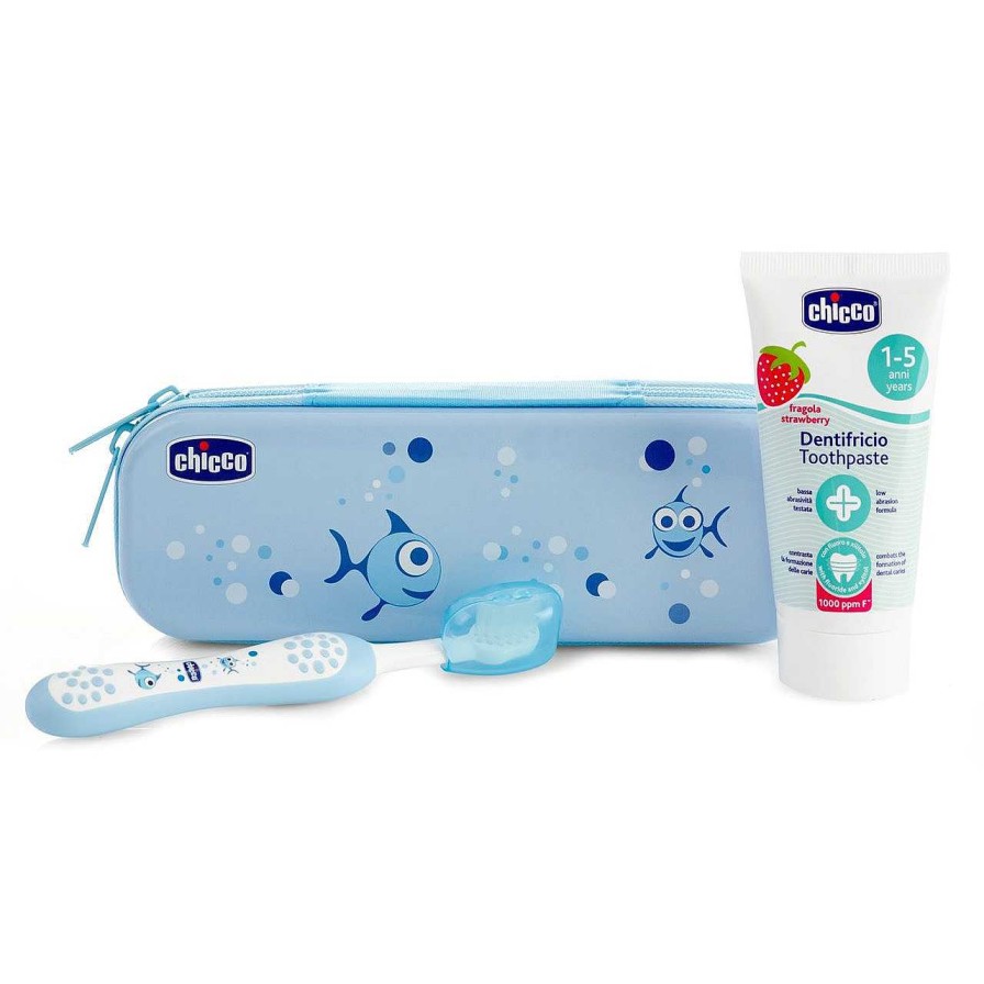 CHICCO Conjunto De Higiene Oral Azul Claro New