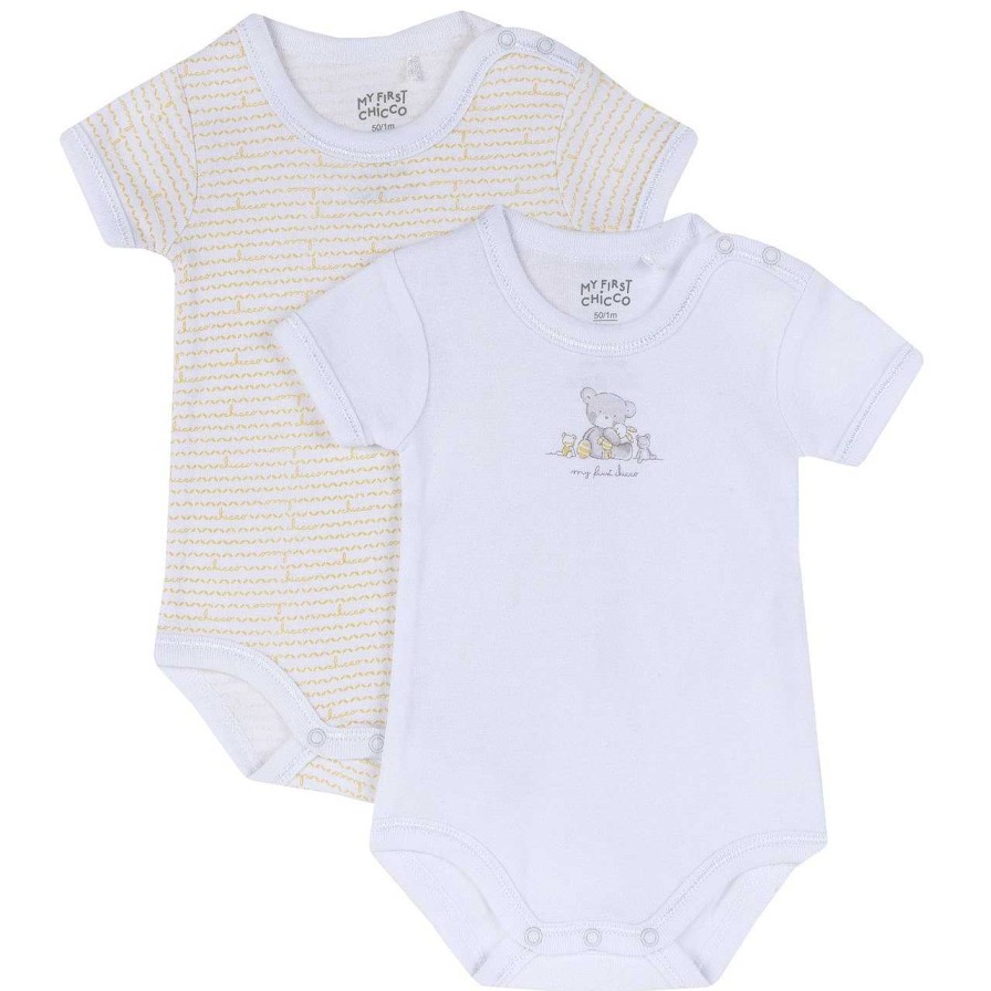 CHICCO Conjunto Body Interior Branco / Amarelo Clearance