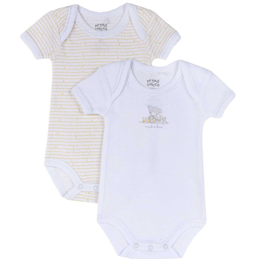 CHICCO Conjunto Body Interior Branco / Amarelo Online