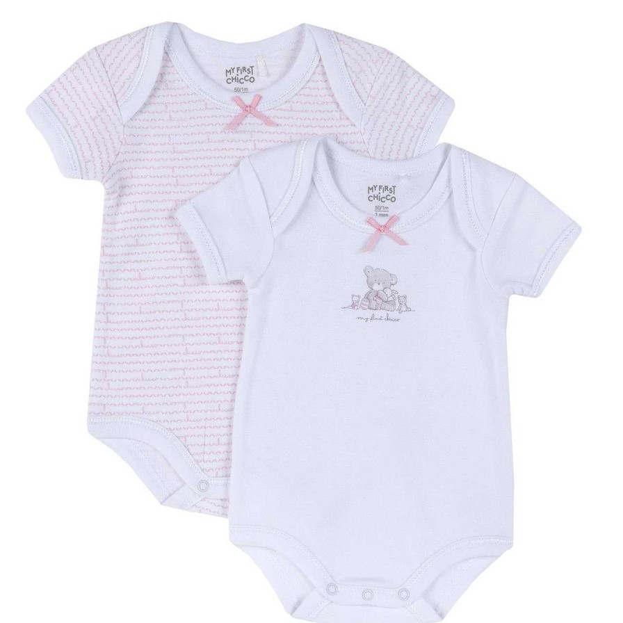 CHICCO Conjunto Body Interior Branco / Rosa New