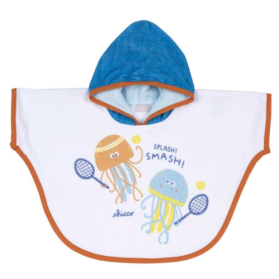 CHICCO Toalha De Praia Com Capuz Branco / Azul-032 Wholesale