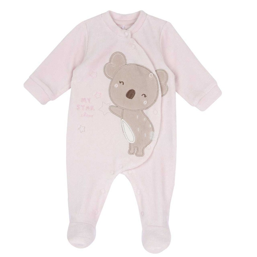 CHICCO Babygrow Com Abertura Frontal Rosa Claro New