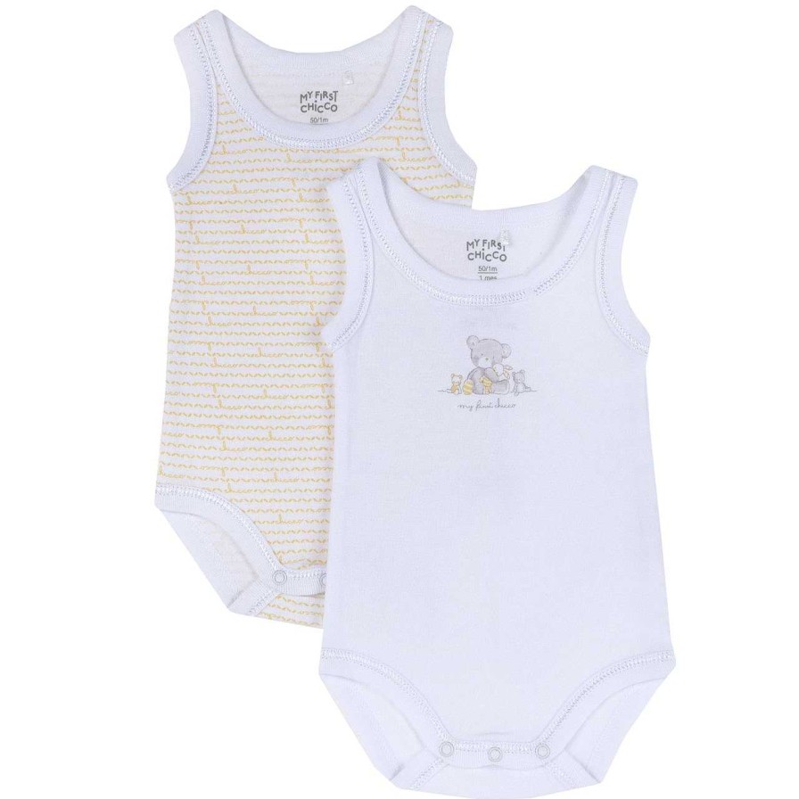 CHICCO Conjunto Body Interior Branco / Amarelo Clearance