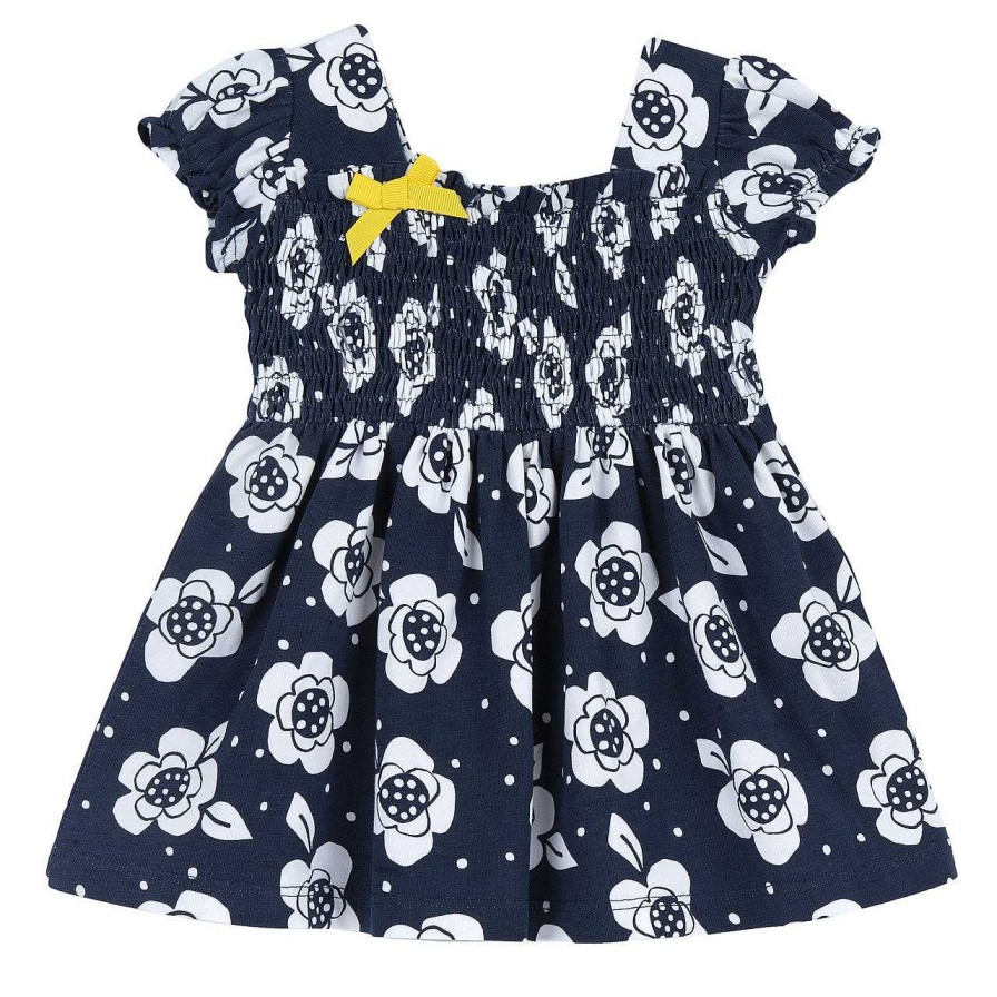 CHICCO Vestido Azul Com Estampado De Flores Clearance