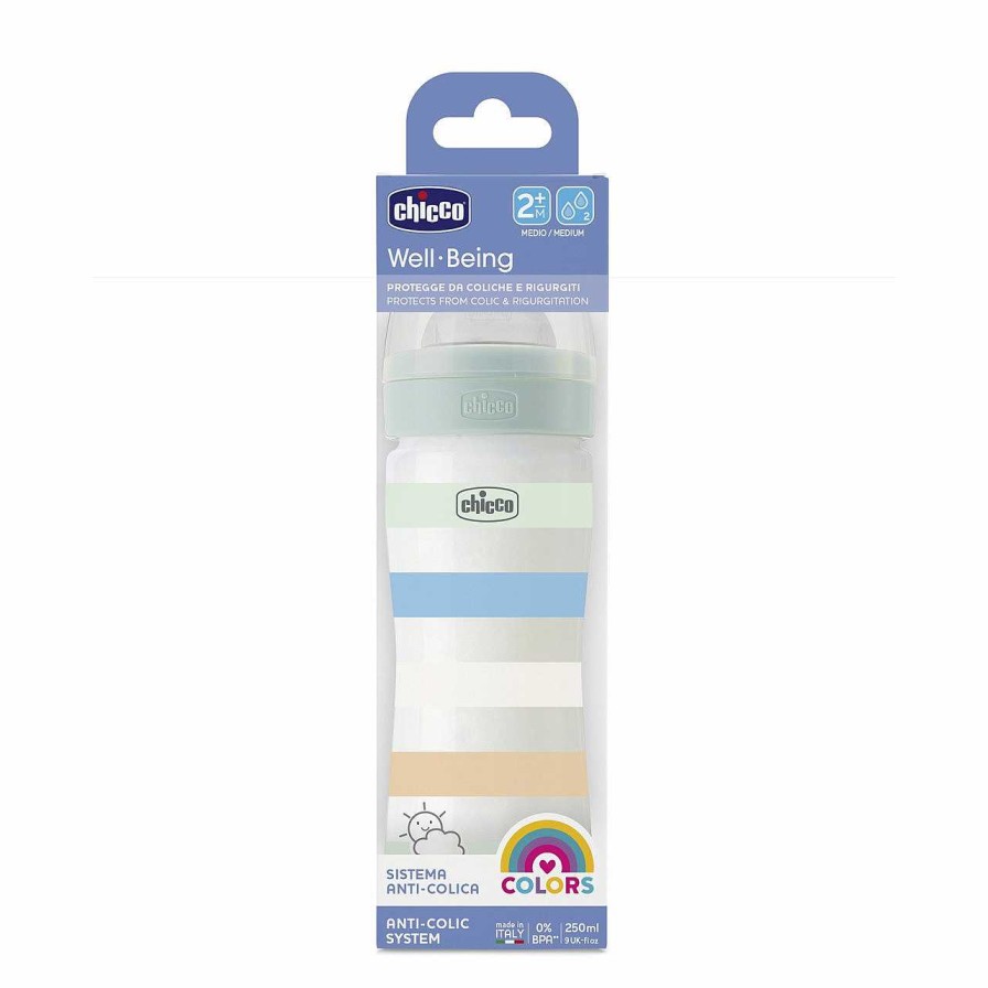 CHICCO Biber O Pl Stico Well-Being 250Ml Fluxo M Dio Verde Wholesale