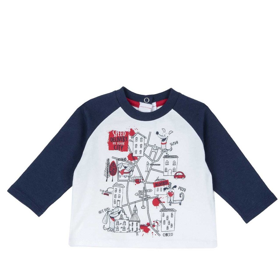 CHICCO T-Shirt De Manga Comprida Com Estampagem - Algod O Sustent Vel Online