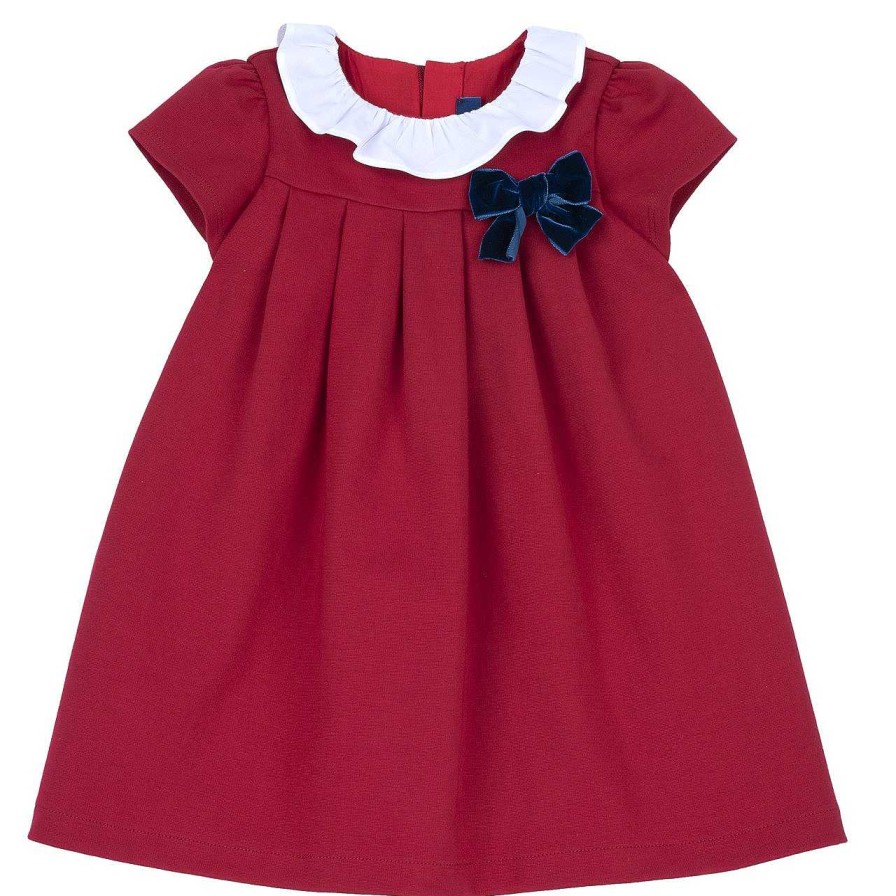 CHICCO Vestido Elegante De Manga Curta Vermelho Escuro Hot