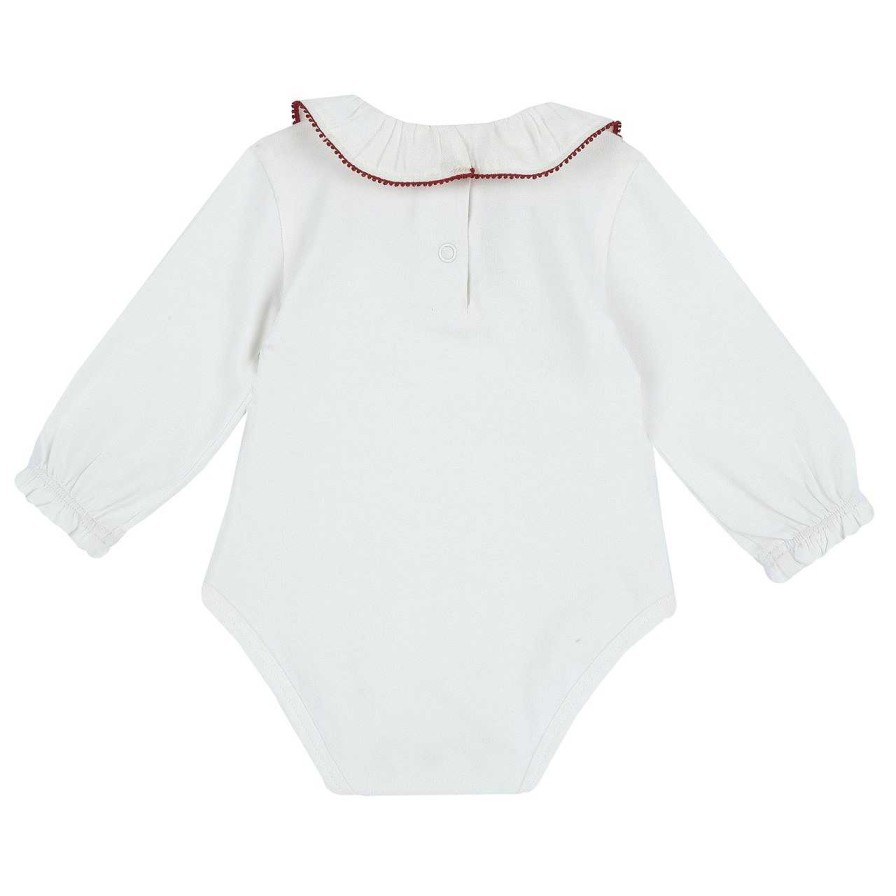 CHICCO Body Manga Longa Branco / Vermelho Hot