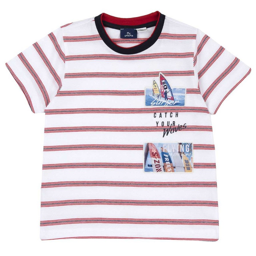 CHICCO T-Shirt Com Estampagem E Riscas Online