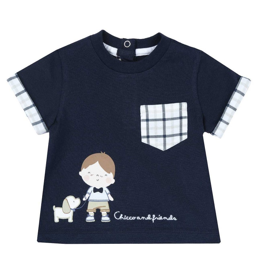 CHICCO T-Shirt Azul Manga Curta Azul Escuro Best