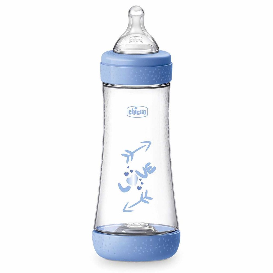 CHICCO Biber O Perfect 5 300Ml Fluxo R Pido Azul Claro Clearance