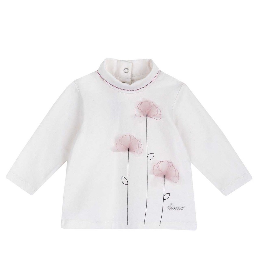 CHICCO T-Shirt De Manga Comprida Com Flores - Algod O Sustent Vel Hot