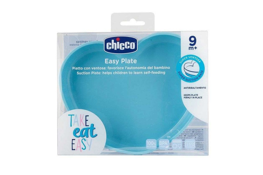 CHICCO Prato Heart Em Silicone Com Ventosa Azul Claro Online