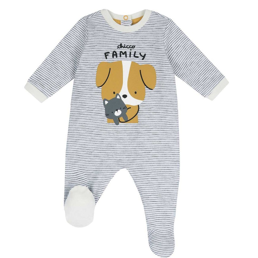 CHICCO Babygrow Aberto Nas Costas Cinzento M ©Dio Clearance