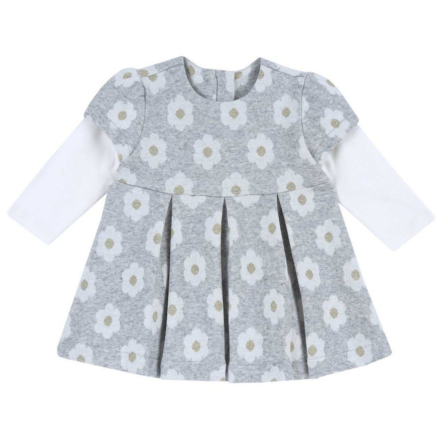 CHICCO Vestido Em Tecido Jacquard Com Desenho De Flores Wholesale